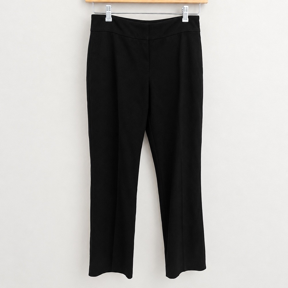 Chicos Black Dress Pants Womens Size 0.5 Regular Flat Front Stretch Trousers